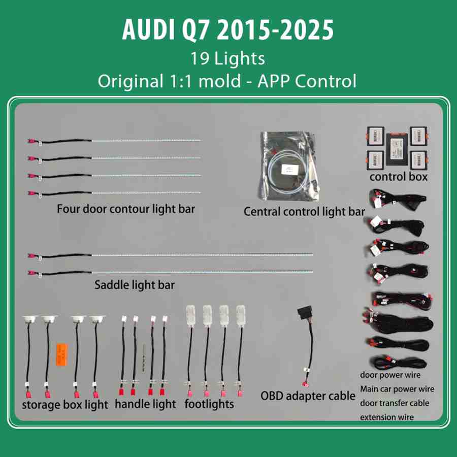 DIQ AMBIENT AUDI Q7 (4M) mod. 2015-2025 (Digital iQ Ambient Light for Audi Q7 mod. 2015-2025 with 19 Lights)