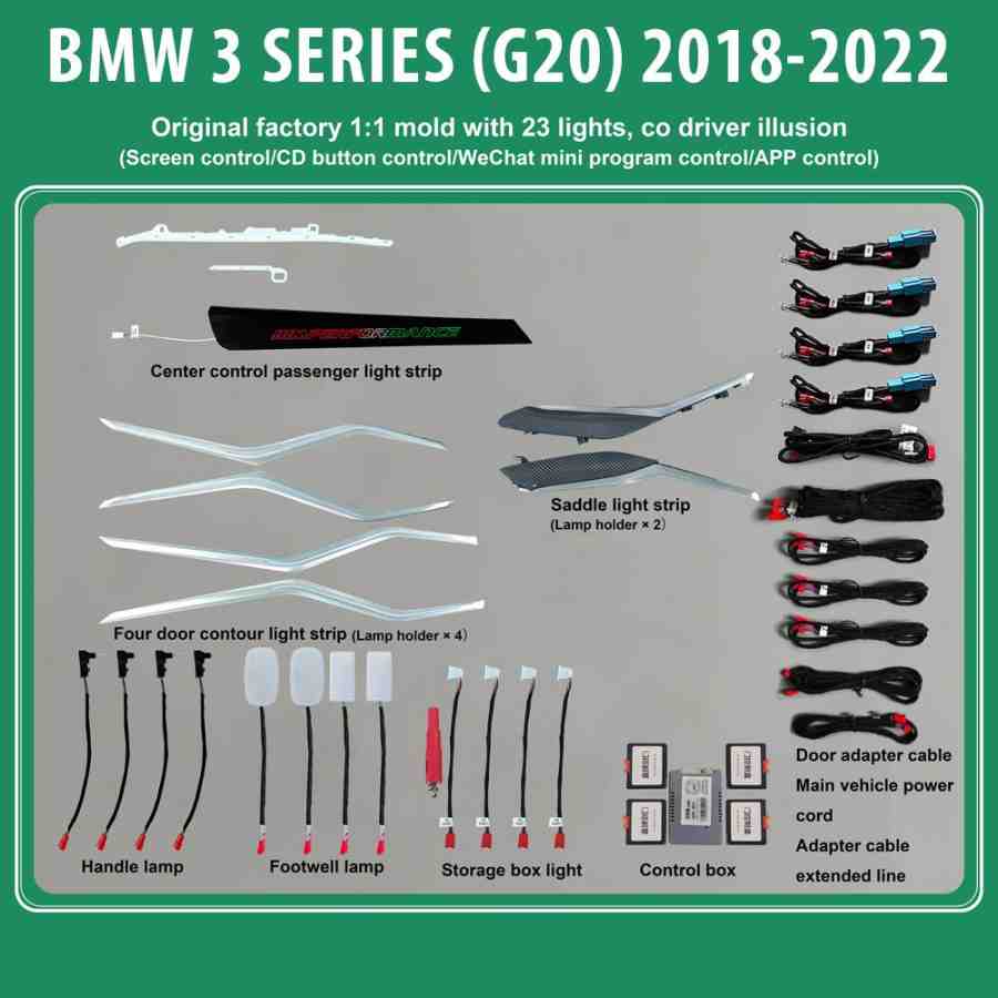 DIQ AMBIENT BMW S.3 (G20) mod. 2018-2022 (Digital iQ Ambient Light for BMW Series 3 mod. 2018-2022 with 23 Lights)