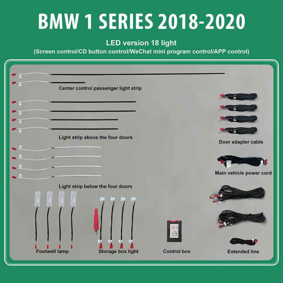 DIQ AMBIENT BMW S.1 (F40) mod. 2018> (Digital iQ Ambient Light BMW Series 1 mod.2018>, 18 Lights)