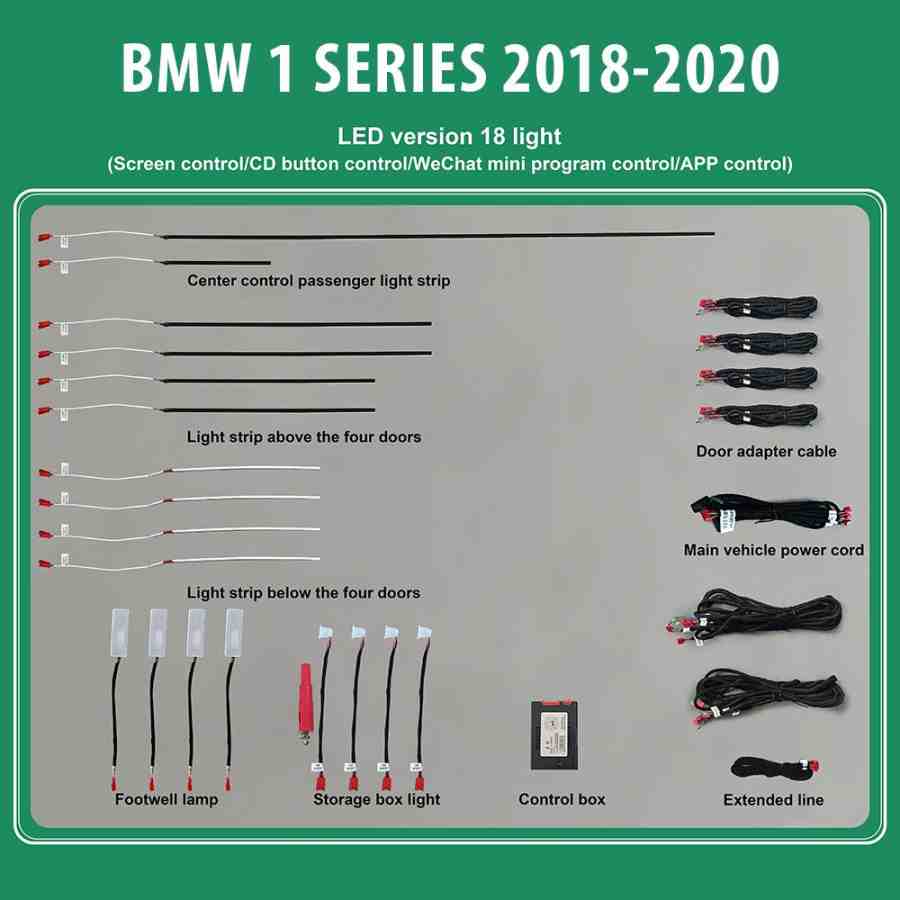 DIQ AMBIENT BMW S.1 (F40) mod. 2018> (Digital iQ Ambient Light for BMW Series 1 mod.2018> with 18 Lights)