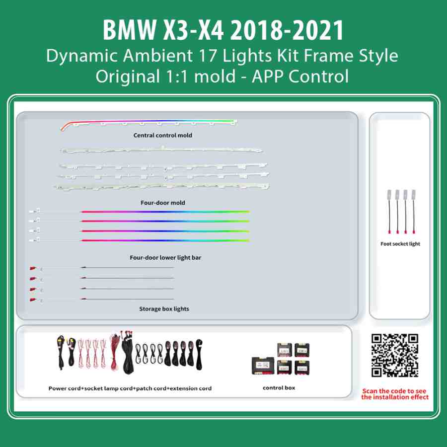 DIGITAL IQ AMBIENT 8173D_U DYNAMIC (Ambient Light for BMW X3 - X4 mod. 2018-2021 with 17 Lights, Dynamic)