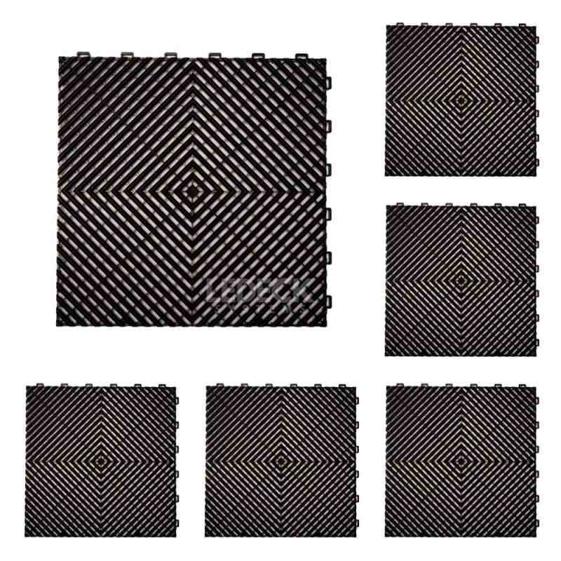 DIGITAL IQ PLASTIC FLOOR TILES 6TEM (BLACK)