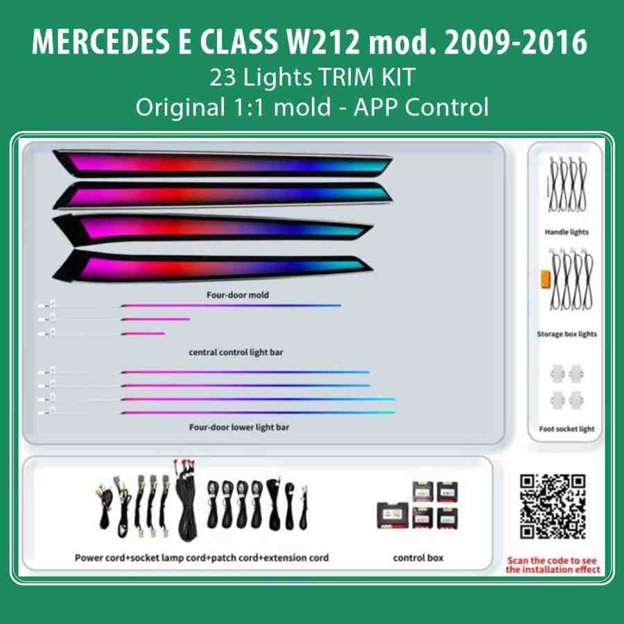 DIQ AMBIENT BENZ BC04D-DZ TRIM (Digital iQ Ambient Light for Mercedes E (W212) mod. 2009-2016 with 23 Lights Trim Kit)