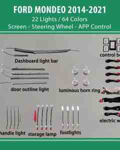DIQ AMBIENT FORD MONDEO IV mod. 2013-2021 (Digital iQ Ambient Light for Ford Mondeo mod. 2013-2021 with 22 Lights)
