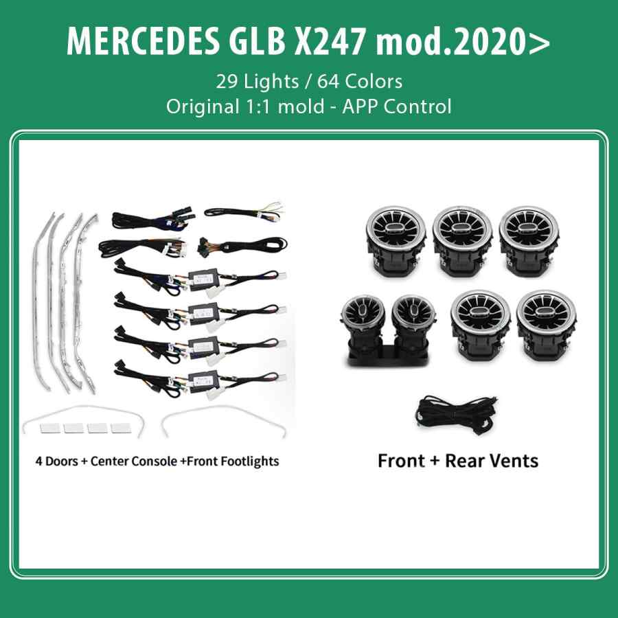 DIQ AMBIENT 8176 GLB C ΒΕΝΖ (X247) mod.2020> (Digital iQ Ambient Light for Mercedes GLB, 29 Lights)