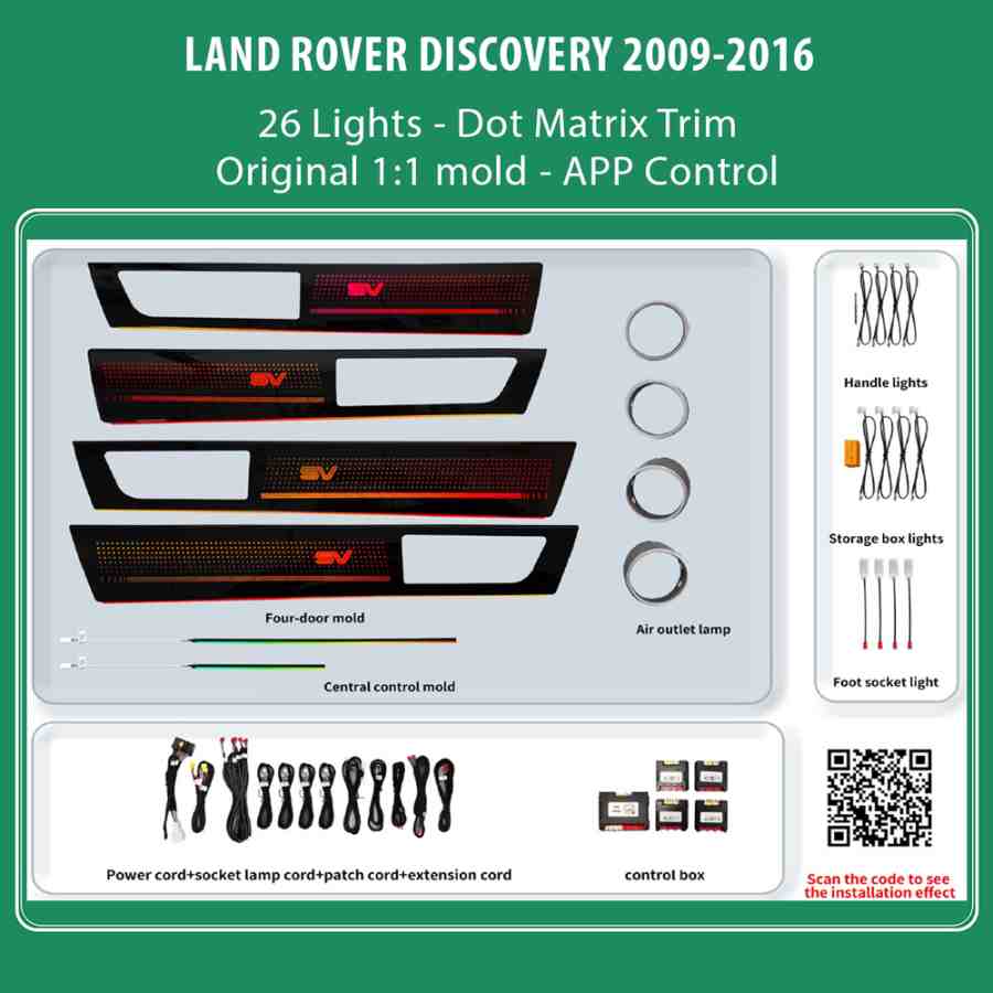 DiQ AMBIENT LAND ROVER DISCOVERY LR11M26 (Digital iQ Ambient Light for LAND ROVER DISCOVERY mod. 2009-2016 with 26 Lights, Dot Matrix)