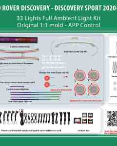 DiQ AMBIENT LAND ROVER DISCOVERY LRDS19FK (Digital iQ Ambient Light for LAND ROVER DISCOVERY - DISCOVERY SPORT mod. 2020-2025 with 33 Lights, Full Kit)