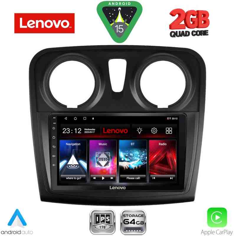 LENOVO LVD 2108_CPA (9inc) MULTIMEDIA TABLET for DACIA LOGAN – SANDERO mod. 2012-2019