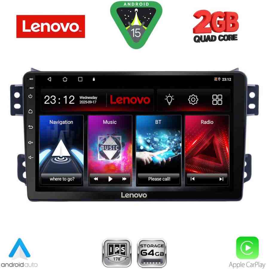 LENOVO LVD 2682_CPA (9inc) MULTIMEDIA TABLET for OPEL AGILA - SUZUKI SPLASH mod. 2008-2018