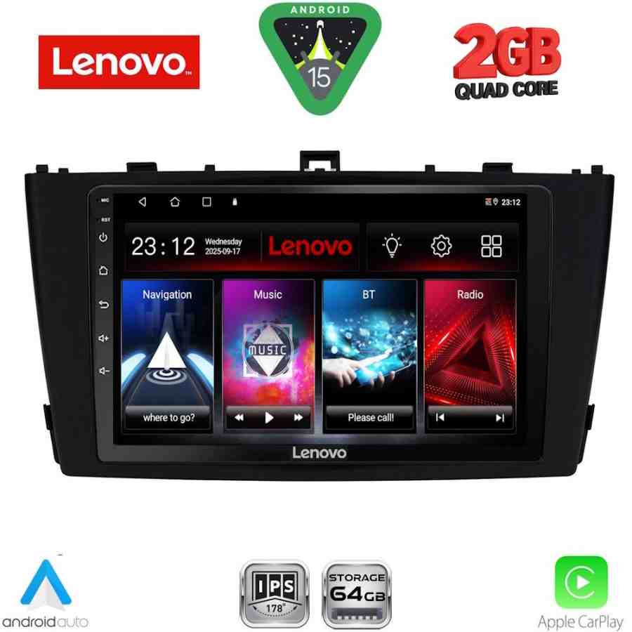 LENOVO LVD 2705BL_CPA (9inc) MULTIMEDIA TABLET for TOYOTA AVENSIS (T27) mod. 2009-2015 (BLACK)