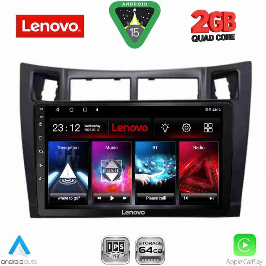 LENOVO LVD 2736BL_CPA (9inc) MULTIMEDIA TABLET for TOYOTA YARIS mod. 2006-2011 (BLACK)