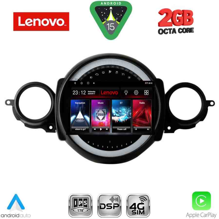 LENOVO LVF 5064_CPA (9inc) MULTIMEDIA TABLET for MINI COOPER (R56-R57) mod. 2006-2014 - CLUBMAN (R55) mod. 2007-2014