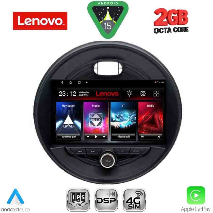 LENOVO LVF 5066_CPA (9inc) MULTIMEDIA TABLET for MINI COOPER (F55-56-F57) mod. 2015-2024 CLUBMAN (F54) mod. 2015-2024 ROADSTER (F59) mod. 2014-2024 COUNTRYMAN (F60) mod. 2016-2024