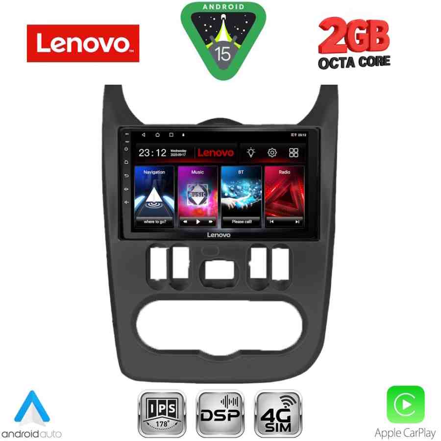 LENOVO LVF 5101BL_CPA (9inc) MULTIMEDIA TABLET for DACIA DUSTER – LOGAN – SANDERO mod. 2006-2012 (BLACK)