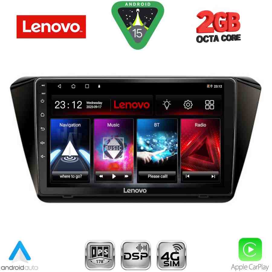LENOVO LVF 5605_CPA (10inc) MULTIMEDIA TABLET for SKODA SUPERB mod. 2015-2023