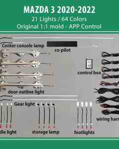 DIQ AMBIENT MAZDA 3 (BP) mod. 2019> (Digital iQ Ambient Light Mazda 3 (BP) mod. 2019> with 21 Lights)
