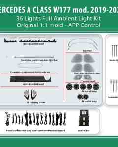 DIQ AMBIENT BENZ 8177 FULL KIT (Digital iQ Ambient Light Kit for MERCEDES A CLASS W177 mod. 2019-2025 36 Lights Full Kit)