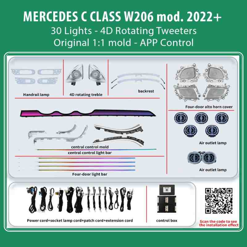 DIQ AMBIENT MERCEDES C BC08M9 (Digital iQ Ambient Light for Mercedes C (W206) mod. 2022+ with 30 Lights)