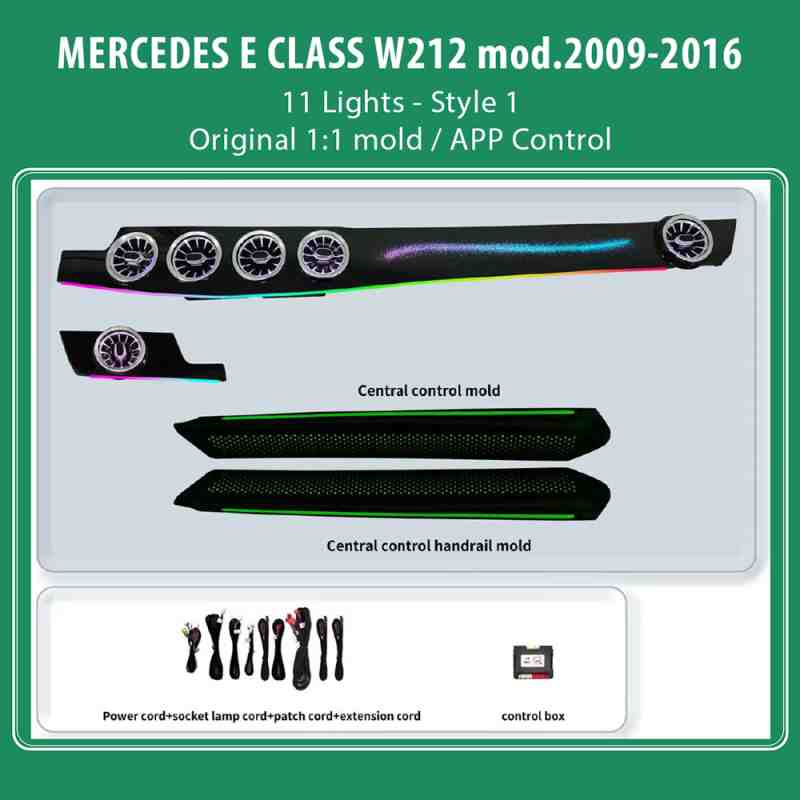 DIQ AMBIENT MERCEDES E (W212) BW212L11S1 (Digital iQ Ambient Light for Mercedes E (W212) mod. 2009-2016 with 11 Lights Style 1)