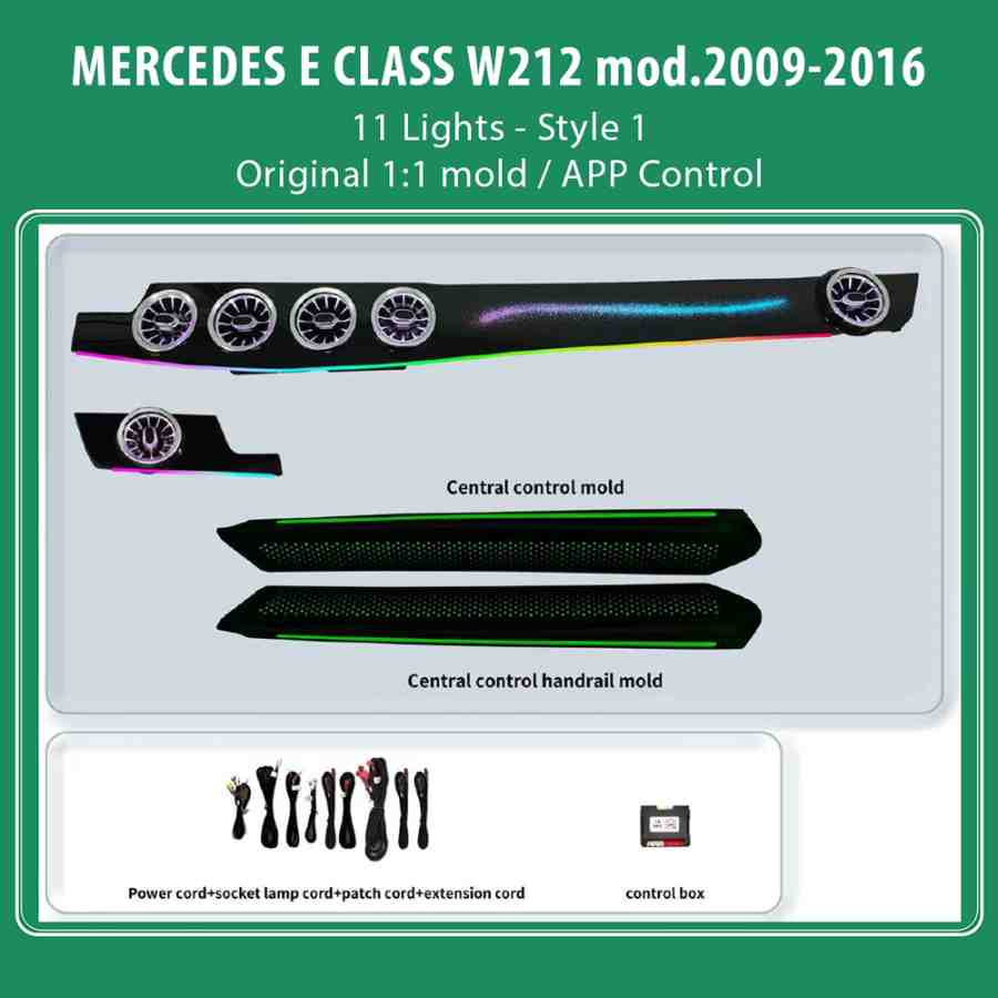 DIQ AMBIENT MERCEDES E (W212) BW212L11S1 (Digital iQ Ambient Light for Mercedes E (W212) mod. 2009-2016 with 11 Lights Style 1)