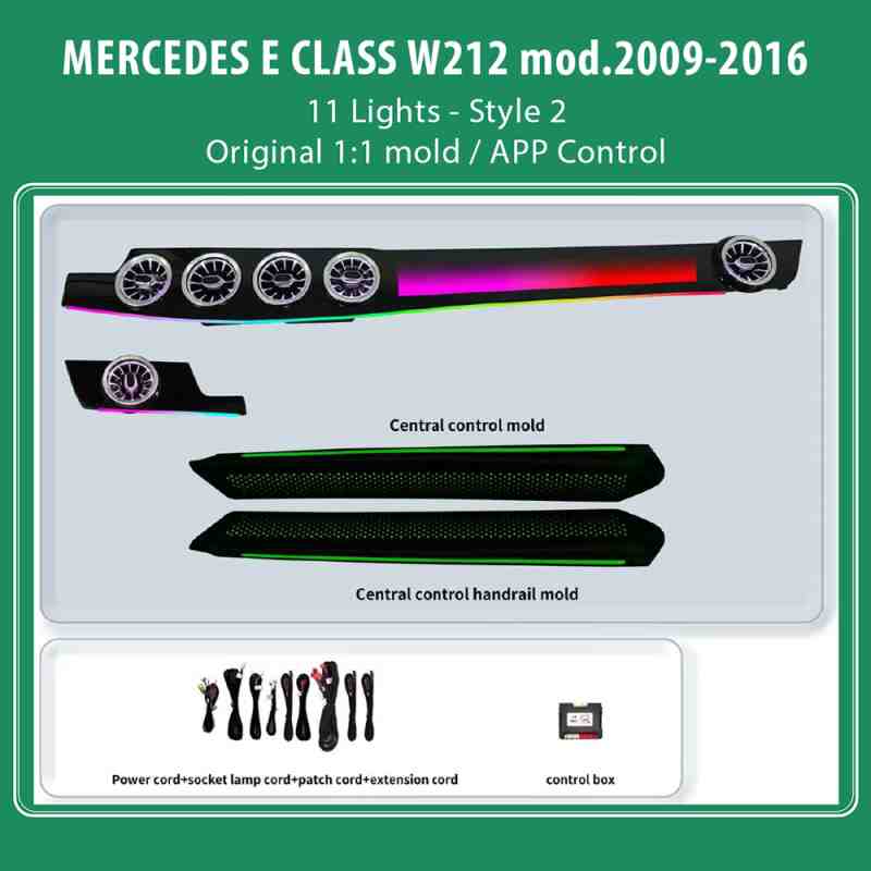 DIQ AMBIENT MERCEDES E (W212) BW212L11S2 (Digital iQ Ambient Light for Mercedes E (W212) mod. 2009-2016 with 11 Lights Style 2)