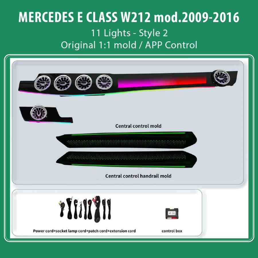 DIQ AMBIENT MERCEDES E (W212) BW212L11S2 (Digital iQ Ambient Light for Mercedes E (W212) mod. 2009-2016 with 11 Lights Style 2)