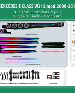 DIQ AMBIENT MERCEDES E (W212) BW212S1 (Digital iQ Ambient Light for Mercedes E (W212) mod. 2009-2016 with 31 Lights Style 1)