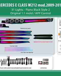 DIQ AMBIENT MERCEDES E (W212) BW212S2 (Digital iQ Ambient Light for Mercedes E (W212) mod. 2009-2016 with 31 Lights Style 2)