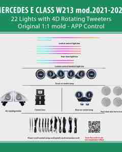 DIQ AMBIENT MERCEDES E (W213) BC07M5X (Digital iQ Ambient Light for Mercedes E (W213) mod. 2021-2023 with 22 Lights)