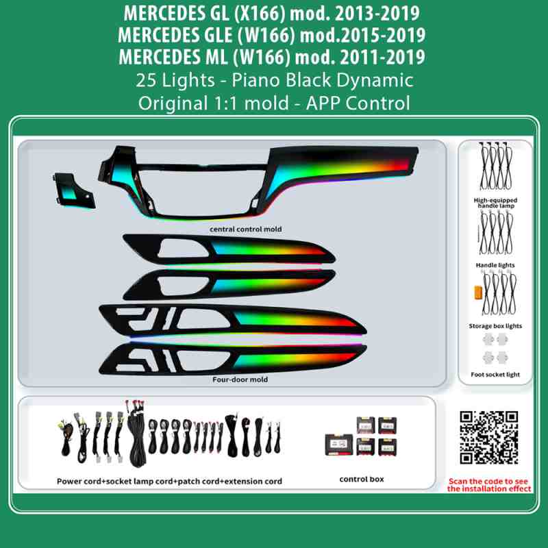 DIQ AMBIENT MERCEDES BC05D (Digital iQ Ambient Light for Mercedes GL - GLE - ML mod. 2011-2019 with 25 Lights)