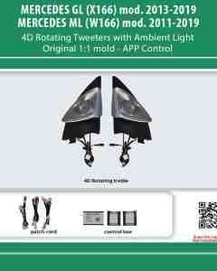 DIQ AMBIENT MERCEDES ML - GL 4D TWEETER COVERS (Digital iQ Ambient Light for MERCEDES ML - GL mod. 2011-2019, 2 x 4D Rotating Tweeter Covers)
