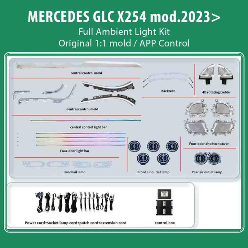 DIQ AMBIENT MERCEDES GLC (X254) BC09M9 (Digital iQ Ambient Light for Mercedes GLC (X254)  mod. 2023+ FULLKIT )
