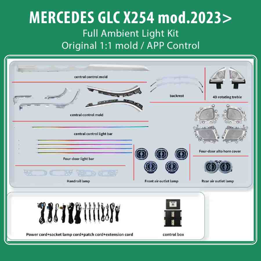 DIQ AMBIENT MERCEDES GLC (X254) BC09M9 (Digital iQ Ambient Light for Mercedes GLC (X254)  mod. 2023+ FULLKIT )