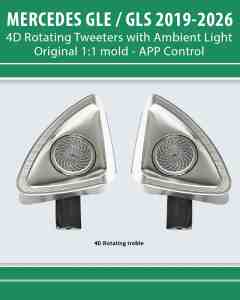 DIQ AMBIENT MERCEDES GLE 4D TWEETER COVERS (Digital iQ Ambient Light for MERCEDES GLE mod. 2019-2026, 2 x 4D Rotating Tweeter Covers)