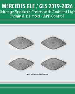 DIQ AMBIENT MERCEDES GLE MIDRANGE COVERS (Digital iQ Ambient Light for MERCEDES GLE mod. 2019-2026, 4 Midrange Speakers Covers)