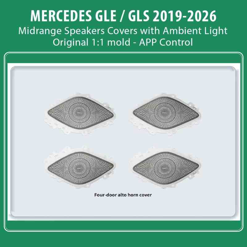 DIQ AMBIENT MERCEDES GLE MIDRANGE COVERS (Digital iQ Ambient Light for MERCEDES GLE mod. 2019-2026, 4 Midrange Speakers Covers)