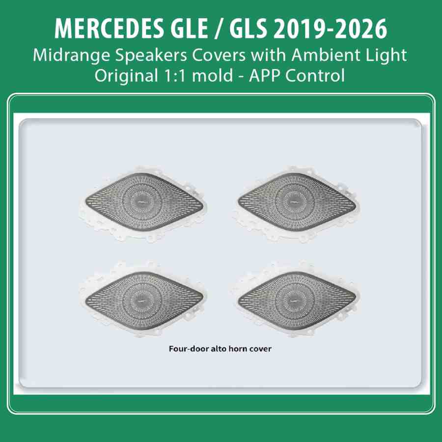 DIQ AMBIENT MERCEDES GLE MIDRANGE COVERS (Digital iQ Ambient Light for MERCEDES GLE mod. 2019-2026, 4 Midrange Speakers Covers)