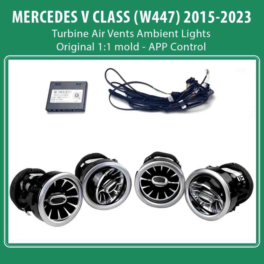 DIQ AMBIENT 8176 V - BENZ V (W447) (Digital iQ Turbine Air Vent Ambient Light Kit MERCEDES V Class (V220-250) mod. 2015-2024 with 64 colours CANBUS)