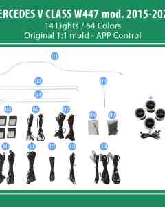 DIQ AMBIENT BENZ CKCP (Digital iQ Ambient Light Kit MERCEDES V Class (W447) mod. 2015-2024)