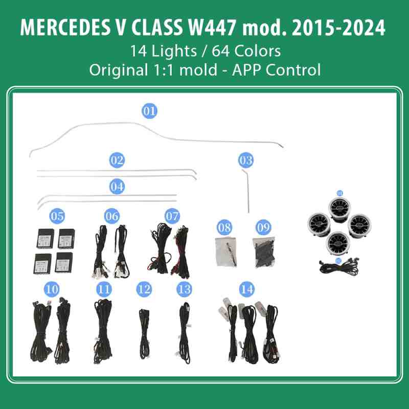 DIQ AMBIENT BENZ CKCP (Digital iQ Ambient Light Kit MERCEDES V Class (W447) mod. 2015-2024)
