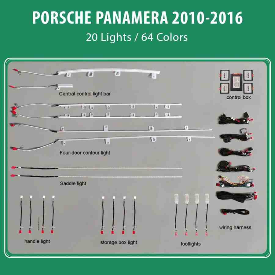 DIQ AMBIENT PORSCHE PANAMERA (G1) mod. 2010-2016 (Digital iQ Ambient Light for Porsche Panamera mod. 2010-2016 with 20 Lights)
