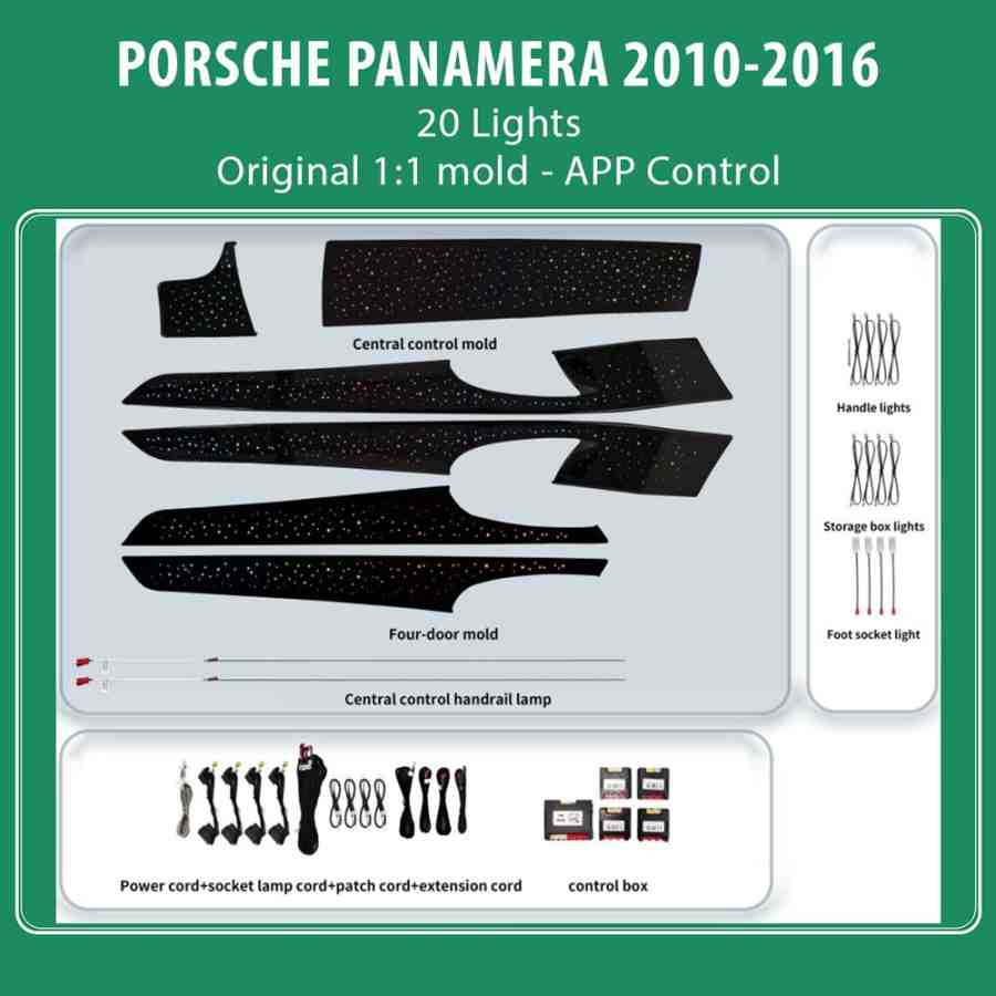 DIQ AMBIENT PORSCHE BSJ01X (Digital iQ Ambient Light for Porsche Panamera mod. 2010-2016 with 20 Lights, Starry Sky Style)
