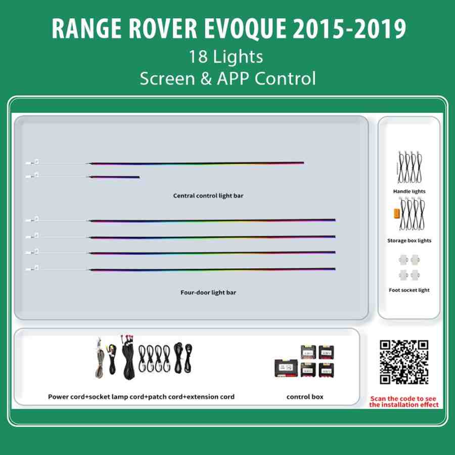 DiQ AMBIENT RANGE ROVER EVOQUE LR07 (Digital iQ Ambient Light for RANGE ROVER EVOQUE mod. 2015-2018 with 18 Lights)