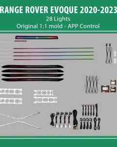 DIQ AMBIENT LR RANGE ROVER EVOQUE (L551) TRIM mod. 2018-2023 (Digital iQ Ambient Light for LAND ROVER RANGE ROVER EVOQUE L551 mod. 2018-2023 with 28 Lights)