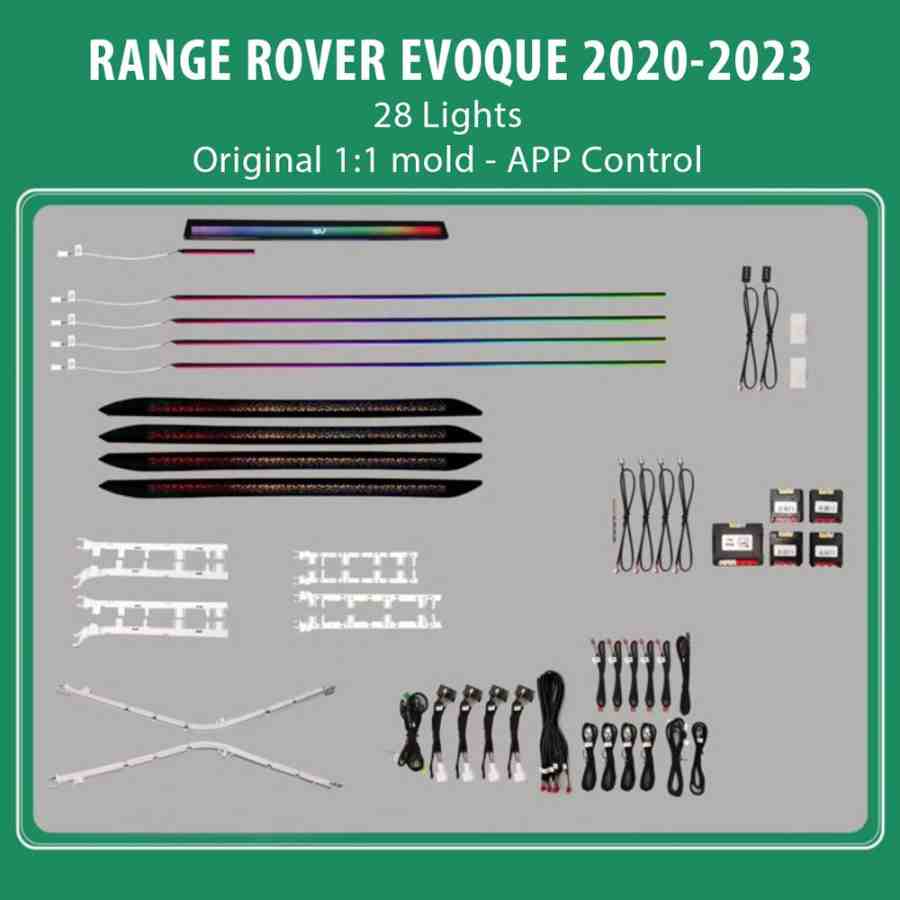 DIQ AMBIENT LR RANGE ROVER EVOQUE (L551) TRIM mod. 2018-2023 (Digital iQ Ambient Light for LAND ROVER RANGE ROVER EVOQUE L551 mod. 2018-2023 with 28 Lights)