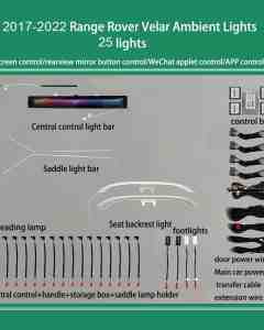 DIQ AMBIENT LR RANGE ROVER VELAR (L560) TRIM mod. 2017-2023 (Digital iQ Ambient Light for LAND ROVER RANGE ROVER VELAR (L560) mod. 2017> with 25 Lights)