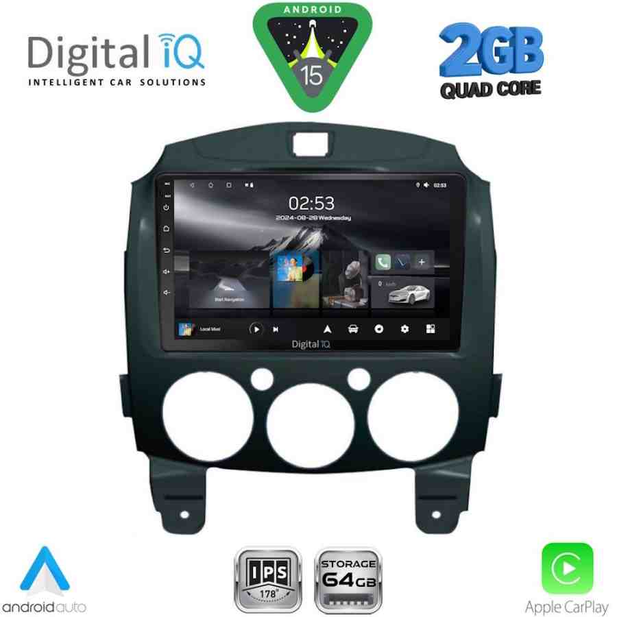 DIGITAL IQ RSD 1361_CPA (9inc) MULTIMEDIA TABLET for MAZDA 2  mod. 2007-2014