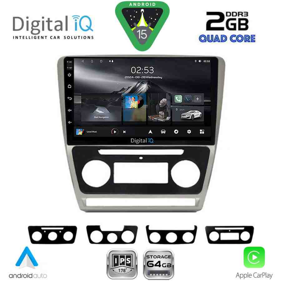 DIGITAL IQ RSD 1595SL_CPA (10inc) MULTIMEDIA TABLET for SKODA OCTAVIA 5 mod. 2005-2012 (SILVER)