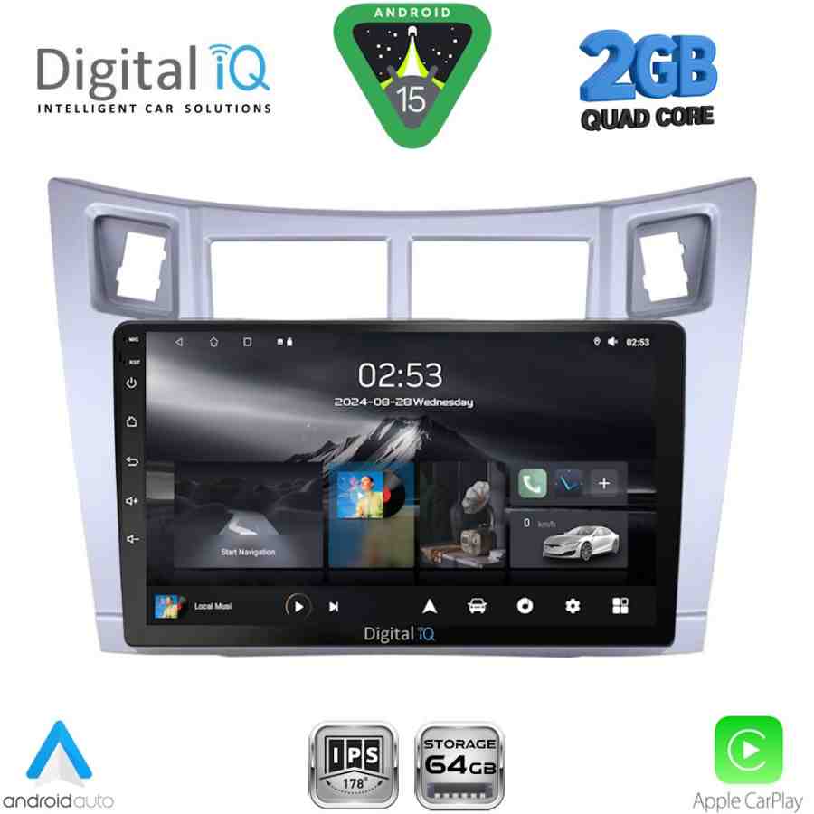 DIGITAL IQ RSD 1736SL_CPAA (9inc) MULTIMEDIA TABLET for TOYOTA YARIS mod. 2006-2011 (SILVER)
