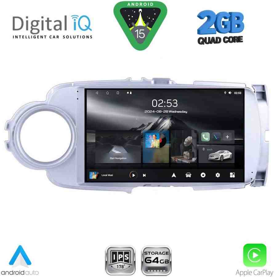 DIGITAL IQ RSD 1737SL_CPA (9inc) MULTIMEDIA TABLET for TOYOTA YARIS mod. 2011-2015 (SILVER)